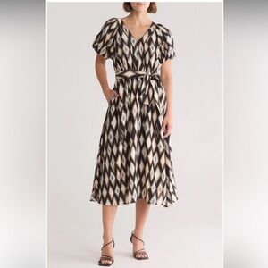 MELLODAY Bubble Sleeve Midi Dress